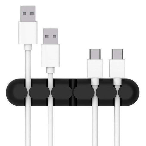 AussieSuperStore Homeware Supplies Smart Silicone - Cord and Cable Desktop Organiser Management System (Black) Smart Silicone Cord & Cable Desktop Organizer Management System Black ZMCABLEWINDERBLK